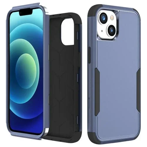 Funda para iPhone 15 Commuter a Prueba de Golpes TPU + PC (Azul Real + Negro)