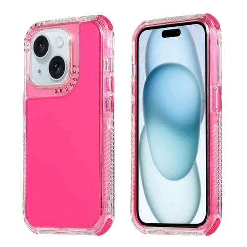 Funda para iPhone 15 Dreamland 3 en 1 PC TPU con Marco Transparente (Rojo Rosa)