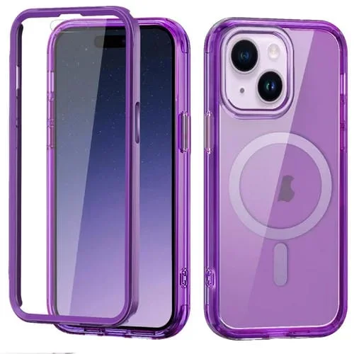 Funda para iPhone 15 Plus 2 en 1 Magnética PC + TPU (Púrpura Oscuro)