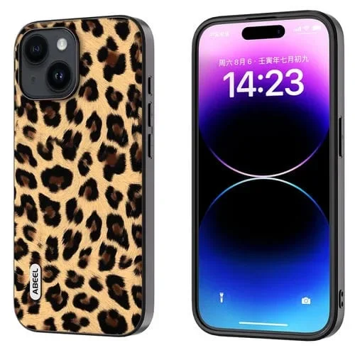 Funda para iPhone 15 Plus Abeel Black Edge Estampado Leopardo