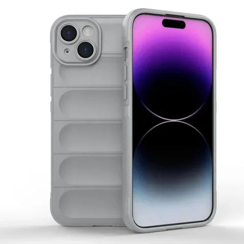 Funda para iPhone 15 Plus Magic Shield TPU + Estuche de Franela (Gris)