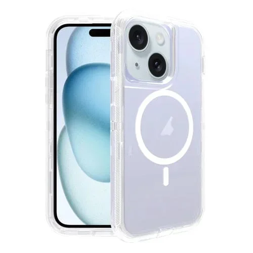 Funda para iPhone 15 Plus Magnética Magsafe a Prueba de Golpes (Transparente)
