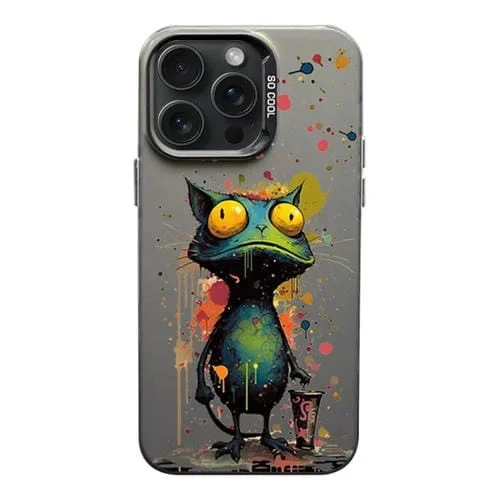 Funda para iPhone 15 Pro Color Ink Frosted PC y Estuche TPU Rana