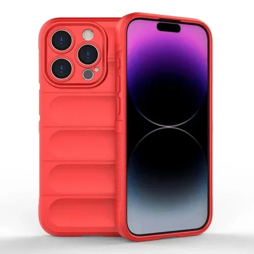 Funda para iPhone 15 Pro Magic Shield TPU con Franela (Rojo)