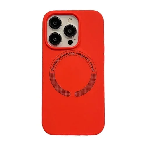 Funda para iPhone 15 Pro Max Magsafe Magnética de Silicona (Rojo)