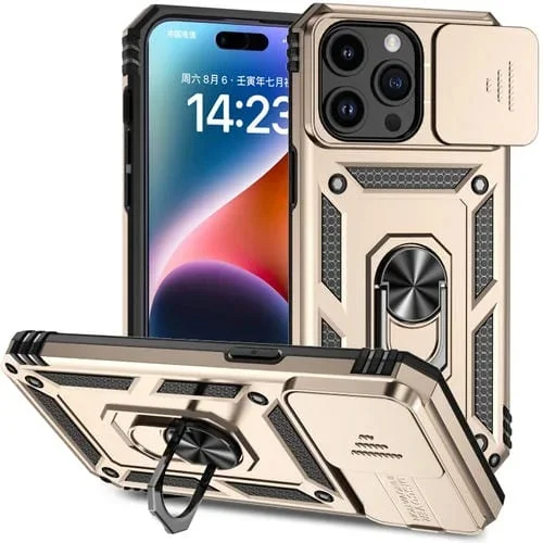 Funda para iPhone 15 Pro Max Sliding Camshield Holder (Oro)