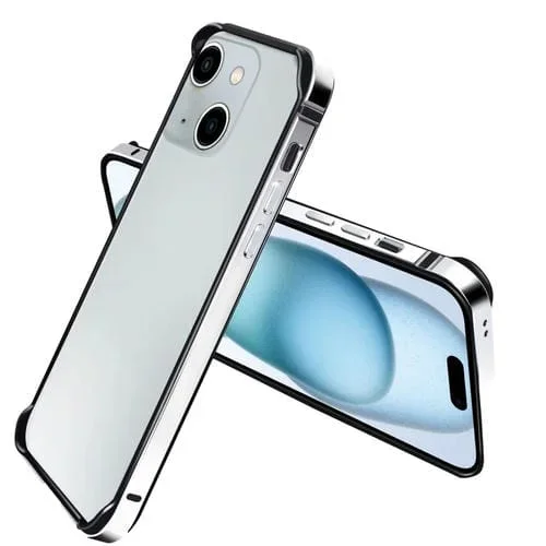 Funda para iPhone 16 con Marco de Aleación de Aluminio y TPU (Plateada)