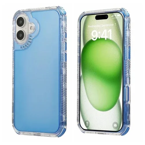 Funda para iPhone 16 Dreamland 3 en 1 con Marco Transparente de PC y TPU (Azul)