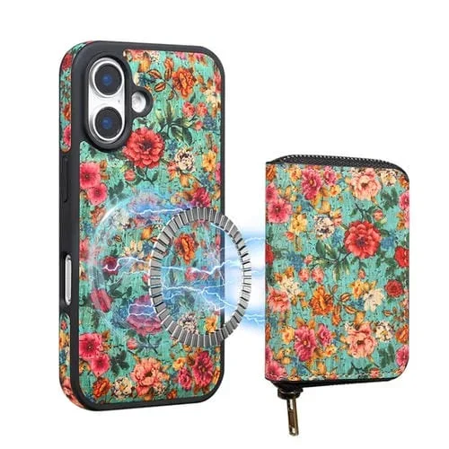 Funda para iPhone 16 Plus Denior D23 con Cremallera Desmontable y Soporte Billetera Magsafe (Azul)