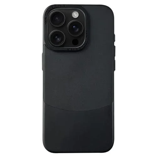Funda para iPhone 16 Pro de Cuero y Policarbonato con Textura Napa (Negra)