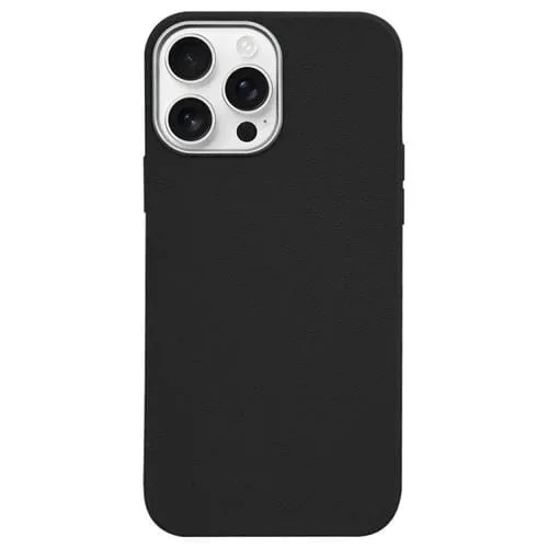 Funda para iPhone 16 Pro Max con Marco para Cámara y Borde Plateado (Negra)