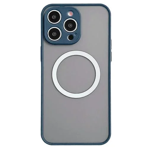 Funda para iPhone 16 Pro Max Diseño Ojo de Halcón Sensación Piel Magsafe (Azul Real)