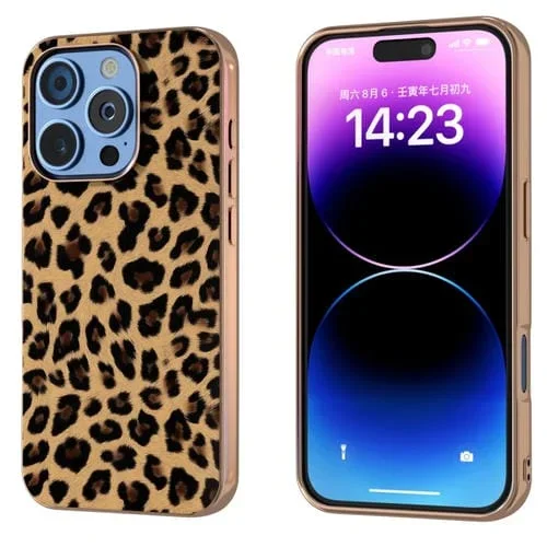 Funda para iPhone 16 Pro Max Nanorrevestimiento Estampado Leopardo (Dorada)