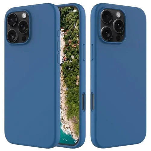 Funda para iPhone 16 Pro Silicona Color Sólido (Azul Cobalto)