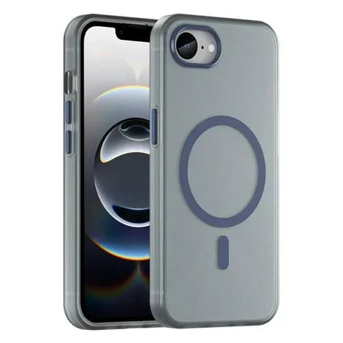 Funda para iPhone 16E TPU Translúcida Esmerilada Cobertura Total PC Magsafe (Azul Oscuro)