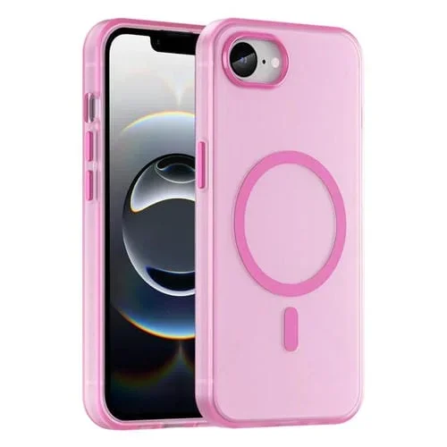 Funda para iPhone 16E TPU Translúcido Esmerilado Cobertura Total PC Magsafe (Rosa)