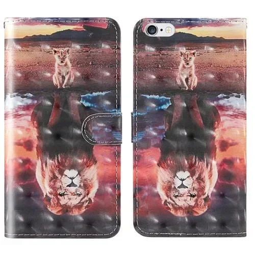 Funda para iPhone 6 / 6S TPU y Cuero PU con Soporte, Ranuras para Tarjetas, Billetera y Cordón (Coloreado)