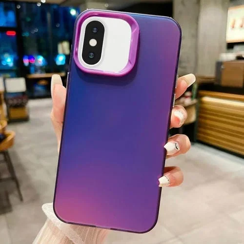 Funda para iPhone X / Xs Imd Colorful Gradient PC con Caja de Acrílico (Púrpura)