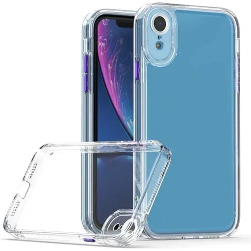 Funda para iPhone Xr Cat-Eye TPU con Caja de Acrílico (Púrpura)