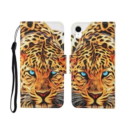 Funda para iPhone Xr Pattern Horizontal Flip Leather Case (Leopard)