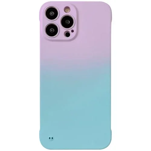Funda para iPhone Xs Max Frameless Skin Feel Gradient Protección (Púrpura Claro + Azul Claro)