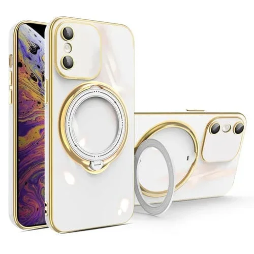 Funda para iPhone Xs Max Galvanoplastia Multifunción Magsafe Holder (Blanco)