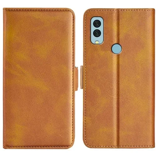 Funda para Kyocera Android One S9 de Cuero con Hebilla Magnética Doble Lado (Amarillo)