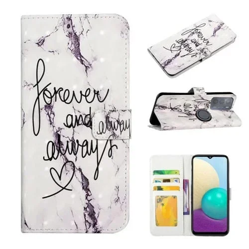 Funda para Motorola Moto G50 de Cuero con Dibujo 3D en Relieve al Óleo (Palabras de Mármol)
