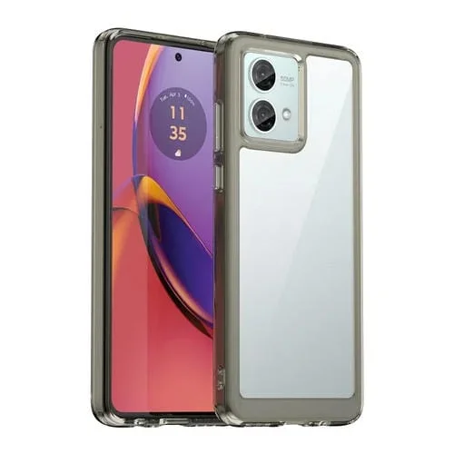 Funda para Motorola Moto G84 Colorful Series Acrylic + TPU (Gris Transparente)