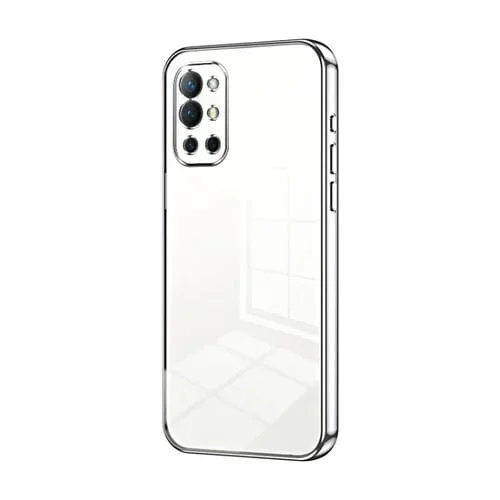 Funda para OnePlus 9R con Orificio Fino y Revestimiento Transparente (Plata)