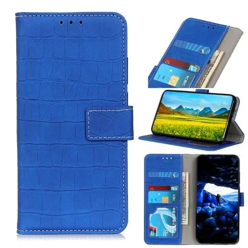 Funda para OnePlus Nord 2T Leather Case Crocodile Texture Horizontal Flip (Azul)