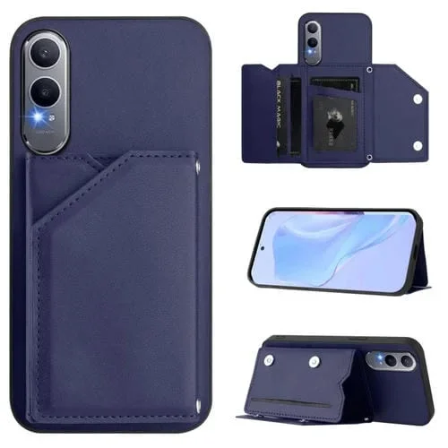 Funda para OnePlus Nord Ce4 Lite 5G con 4 Ranuras para Tarjetas y Correa para Muñeca (Azul)