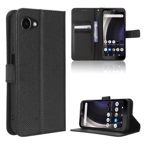 Funda para Orbic Joy Rc608L Cuero Textura de Diamante (Negro)