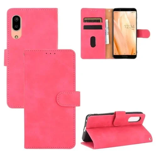 Funda para Sharp Aquos Sense3 Lite Sh-RM12 Piel Sintética con Hebilla Magnética y Soporte (Rosa Roja)