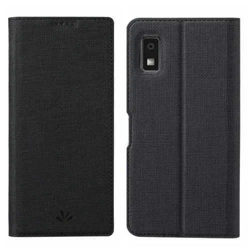 Funda para Sharp Aquos Wish 3 Vili Dmx Series TPU + PU Cuero con Tapa Horizontal y Atracción Magnética (Negro)
