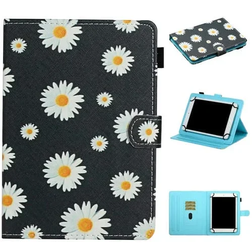 Funda para Tablet 7 Pulgadas Universal Cuero Tapa Horizontal Flores Margaritas