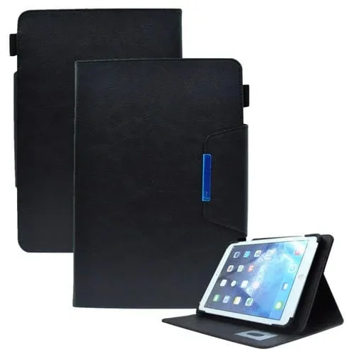 Funda para Tablet Cuero con Cierre Magnético Textura Cruzada Gamuza 7 Pulgadas (Negro)