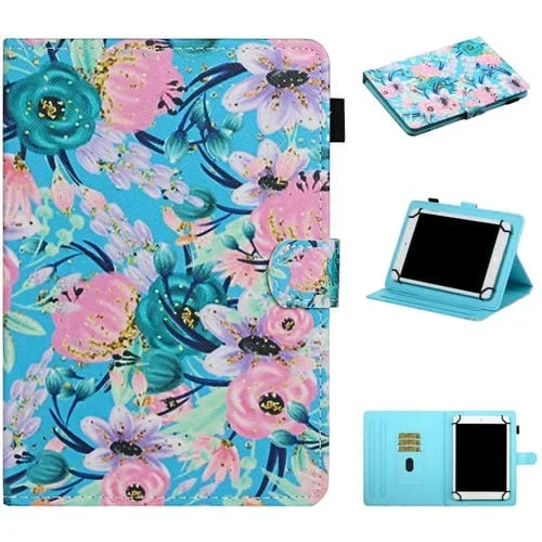 Funda para Tablet PC Universal 8 Pulgadas Cuero Abatible Horizontal con Soporte y Ranuras para Tarjetas