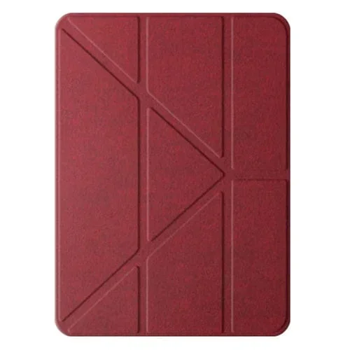 Funda para Tableta Cuero Inteligente Multipliegue Mutural para iPad Air 11 (2024) y Air 10.9 (2022) (Rojo)