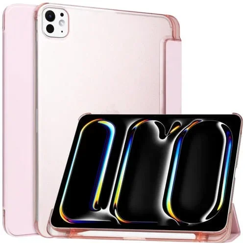 Funda para Tableta Cuero iPad Pro 13 (2024) Inteligente 3 Pliegues (Oro Rosa)