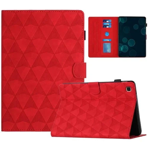 Funda para Tableta Inteligente iPad 10.2 (2021/2020) y 10.5 (2019) Cuero Textura Diamante (Rojo)