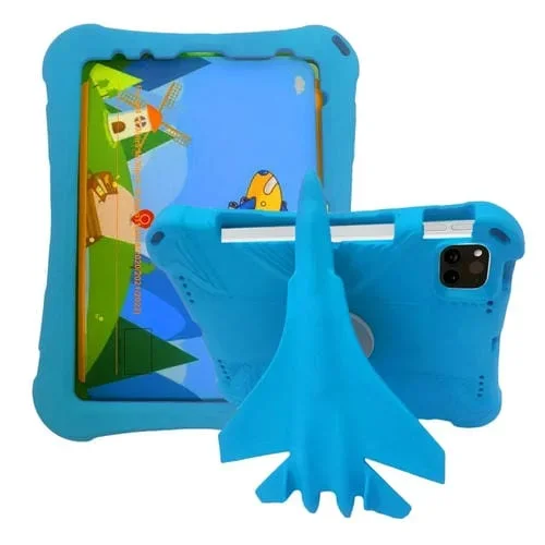Funda para Tableta iPad Air 11 2024 360 Rotation Aircraft Holder Eva a Prueba de Golpes (Azul)