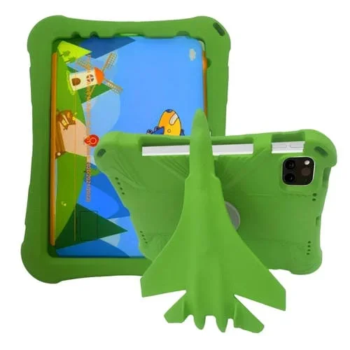 Funda para Tableta iPad Air 11 2024 360 Rotation Aircraft Holder Eva a Prueba de Golpes (Verde)