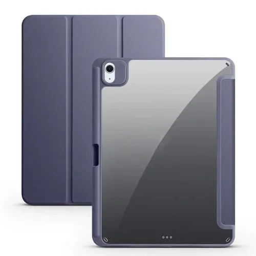Funda para Tableta iPad Air 11 2024 Acrílica Cuero Inteligente 3 Pliegues (Púrpura)