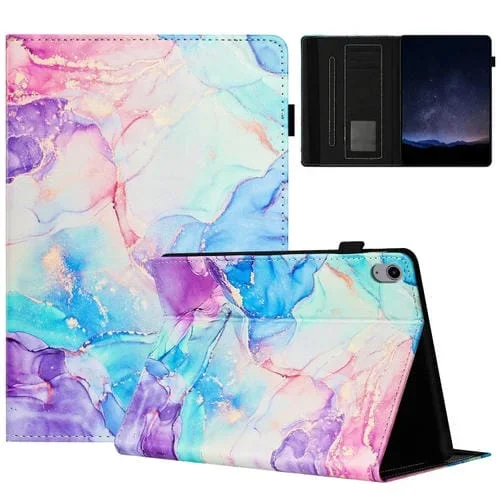 Funda para Tableta iPad Mini 6 Cuero Marble Litchi (Púrpura Azul)