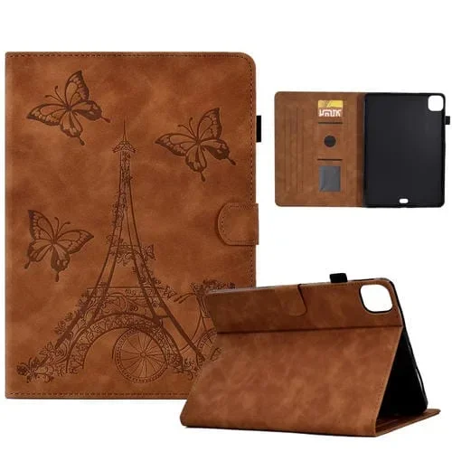 Funda para Tableta iPad Pro 11 (2021/2020/2018) y Air 10.9 (2020) Tower Cuero En Relieve (Marrón)