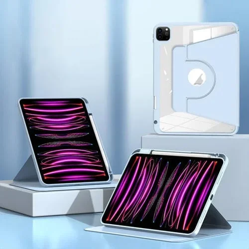 Funda para Tableta iPad Pro 11 2022 y Air 2022 10.9 Cuero Dividido Magnético Ranura Bolígrafo (Azul Cielo)