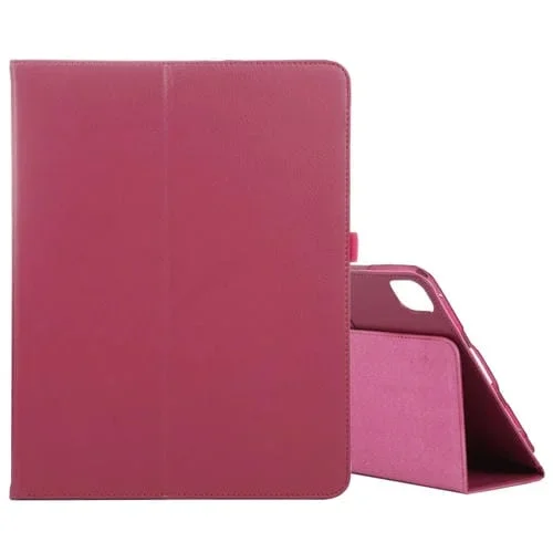 Funda para Tableta iPad Pro 13 2024 Cuero Color Sólido Textura Litchi (Rojo Rosa)