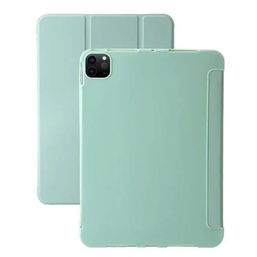 Funda para Tableta iPad Pro 13 (2024) Cuero con Tapa y Soporte Triple (Verde Menta)
