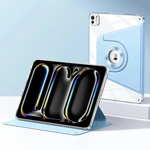 Funda para Tableta iPad Pro 13 2024 Cuero Dividido Magnético (Azul Cielo)